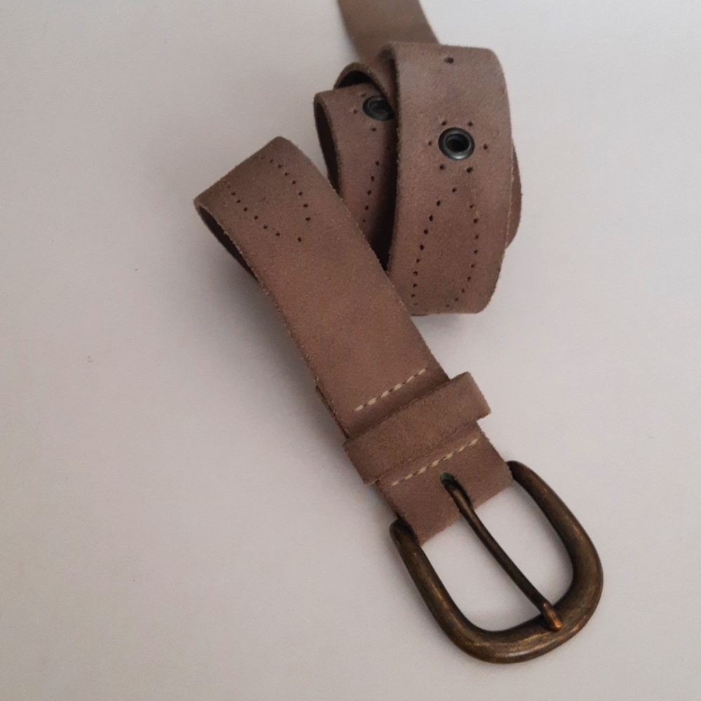 Vintage Genuine Camel Suede Belt